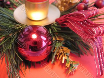 Christmas decoration with pink ball