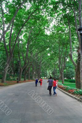 People walking in Gulhane Park, Istanbul