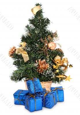 christmas tree and gifts