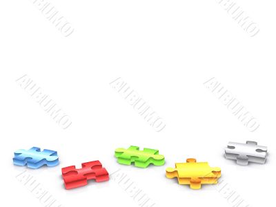 3d puzzle pieces -3d render