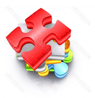 pile of solutions - 3d render