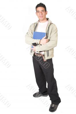 casual student with notebook