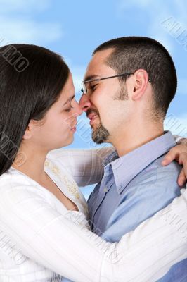 couple in love - clipping path