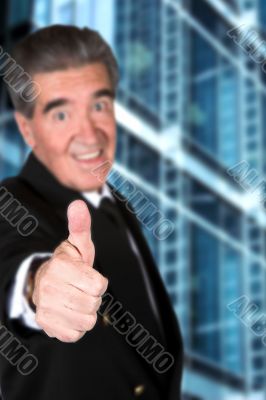 business man thumbs up