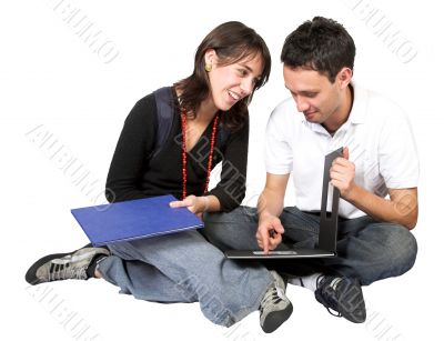 casual students on the floor