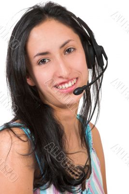 young phone operator
