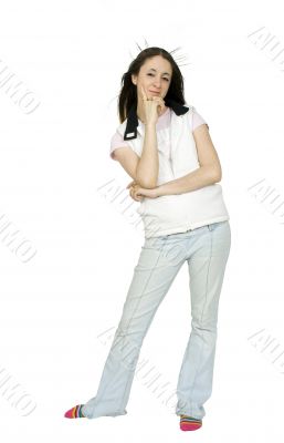 teenage model in jeans