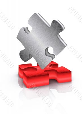 balancing puzzle pieces - 3d illustration