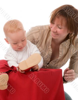mother and son at Christmas