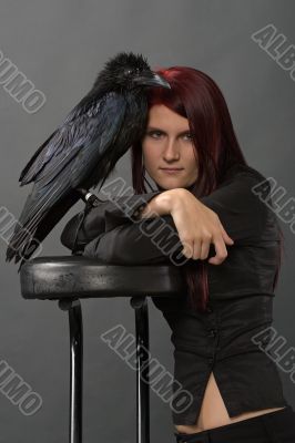 girl with raven