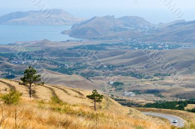 hilly coastal landscape