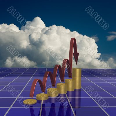 The diagram of growth. 3D image.