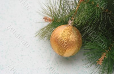 New Year`s gold sphere