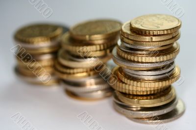 Europe coins on a table