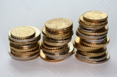 Europe coins on a table