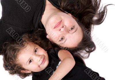 mother and daughter on the floor
