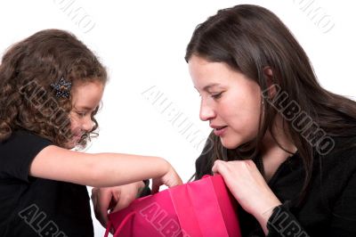 girl getting a gift