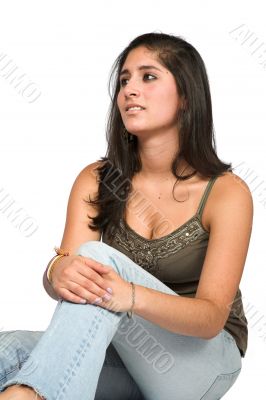 beautiful teen looking away