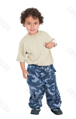 cute happy kid on white