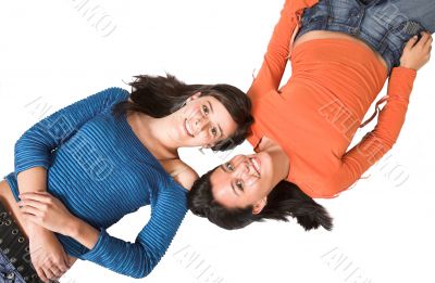 beautiful girls on the floor