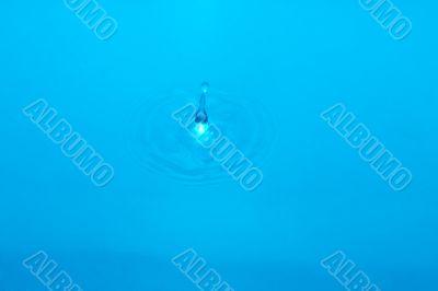 waterdrops in blue water