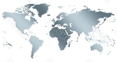 World Map in silver