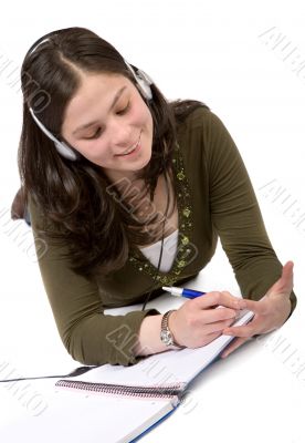 female student on the floor