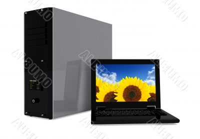 pc tower and laptop 2