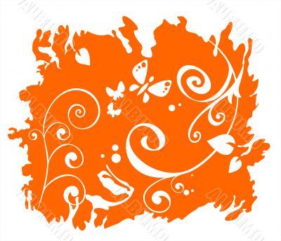 Orange floral pattern