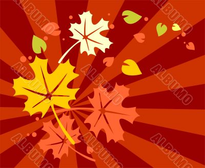 Flying leaves background