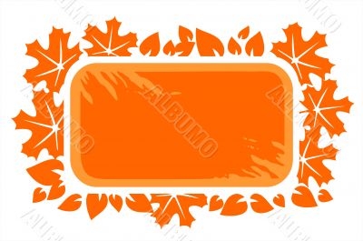 Orange leaves frame