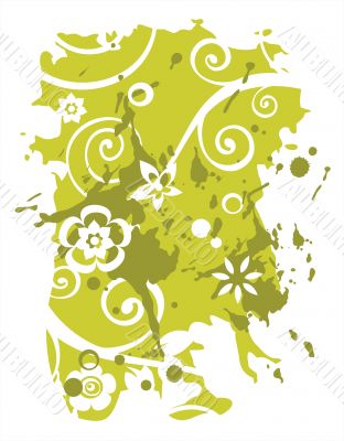 Green  flower background