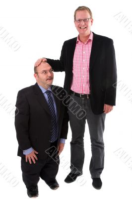 Holding a hand above his head