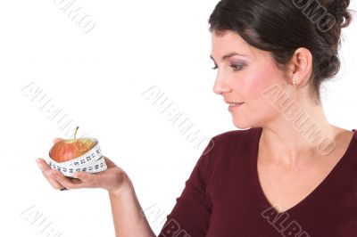 Woman with apple