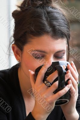Enjoying a cup of tea