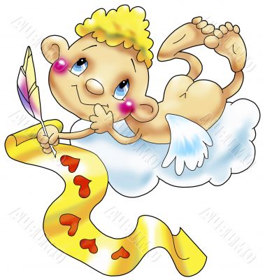 Cupid on a cloud.