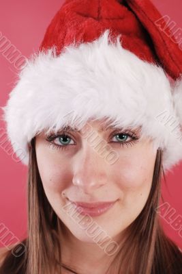 Girl in Christmas Hat