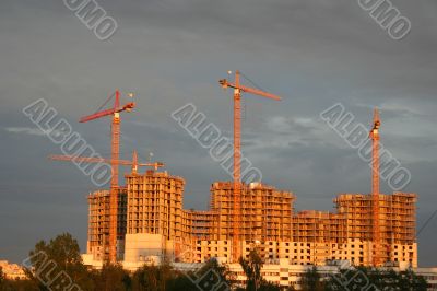 Construction of modern building