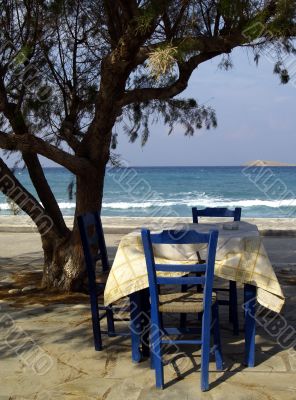 table at the sea