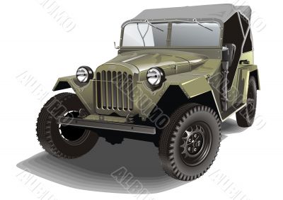 Vector retro army car