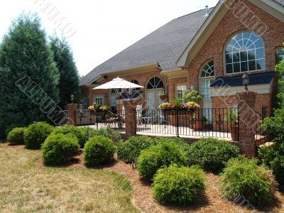 Back Terrace in Brick and Wrought Iron