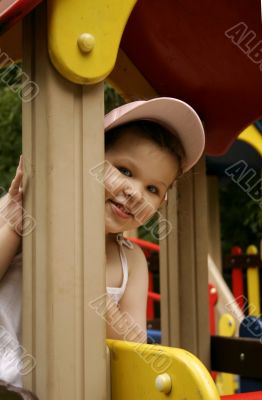 little girl on playground