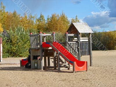 Playground on a beach in a park