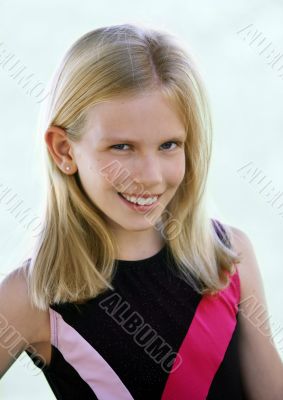 Happy blond girl smile