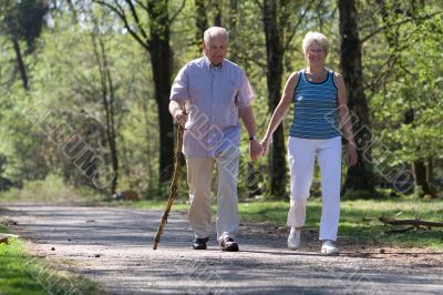 Walking through the park