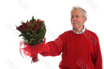 Giving her flowers