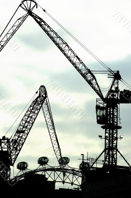 crane by night
