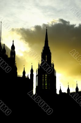 London parliament by night