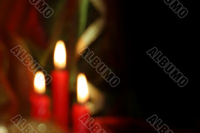Christmas candles / lens blur