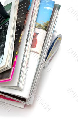 Stack of Magazine Closeup